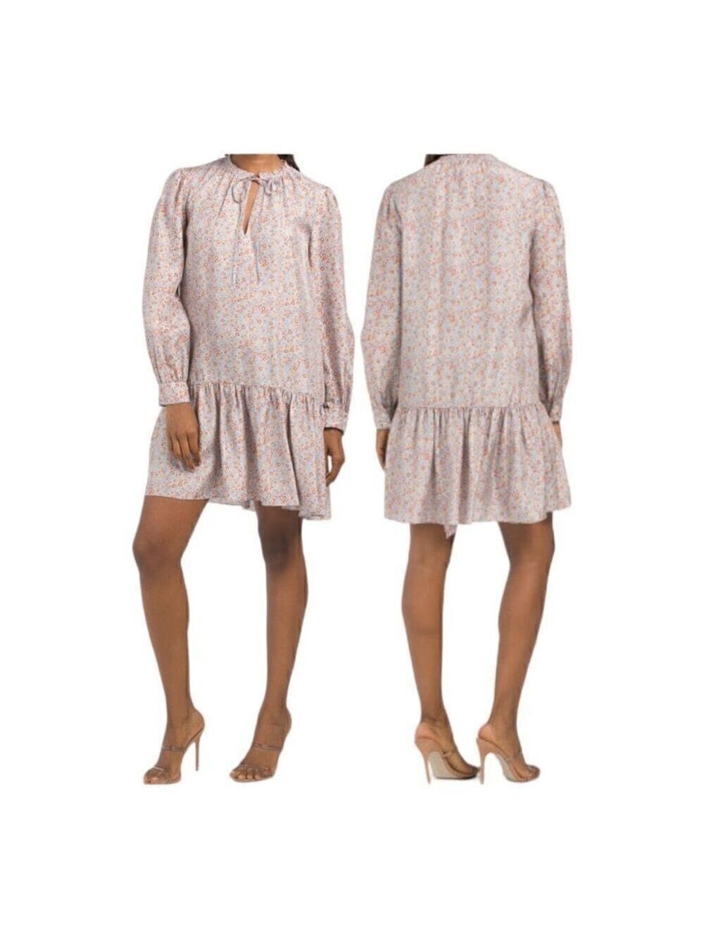 Rebecca Taylor Violet Floral Silk Mini Dress Sz Medium  ** no belt